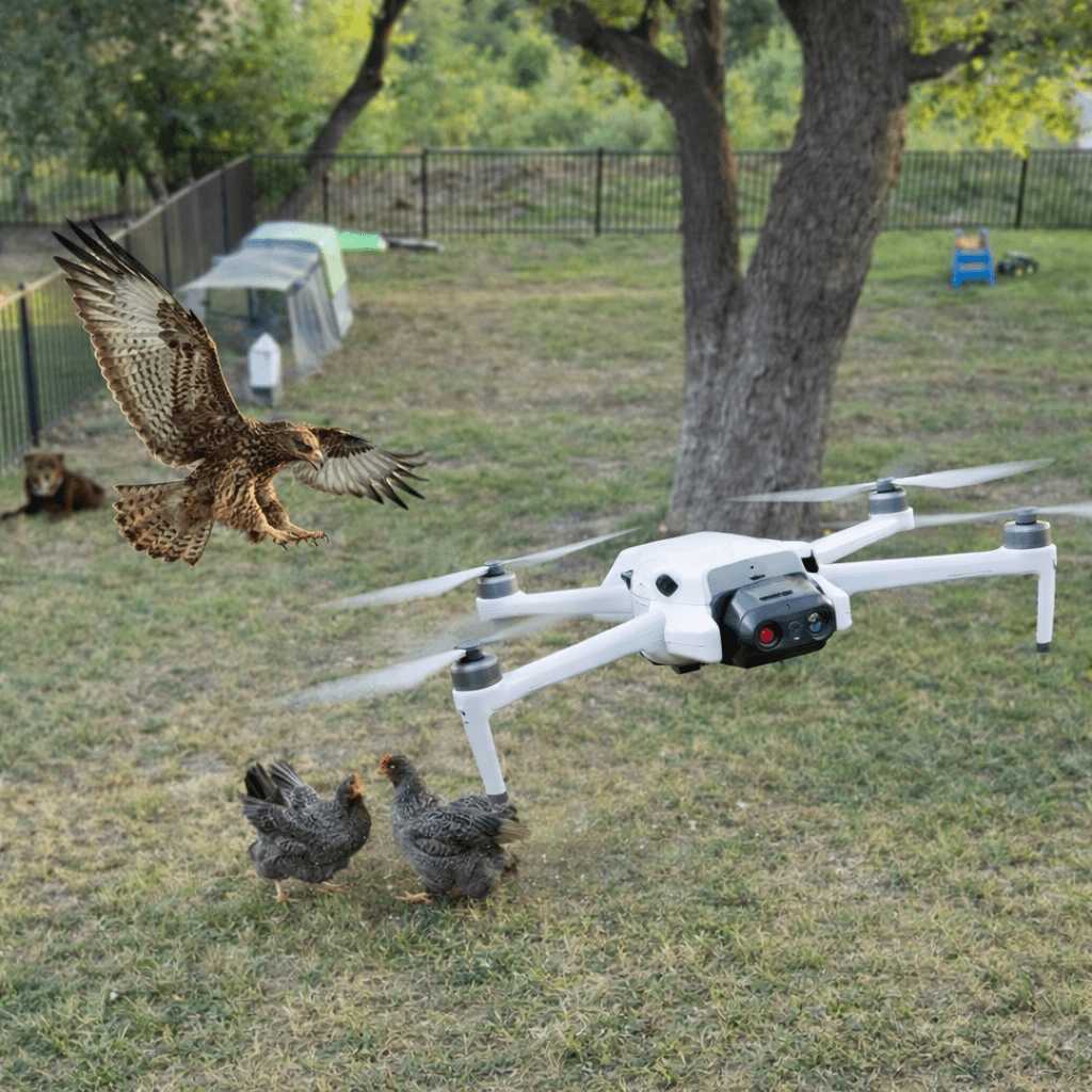 Droplands Defender protecting chicken coop